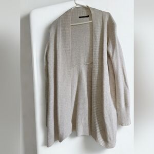 Womens Doe & Rae Cozy Casual Cream Cardigan Sz Lg Sweater Open Front